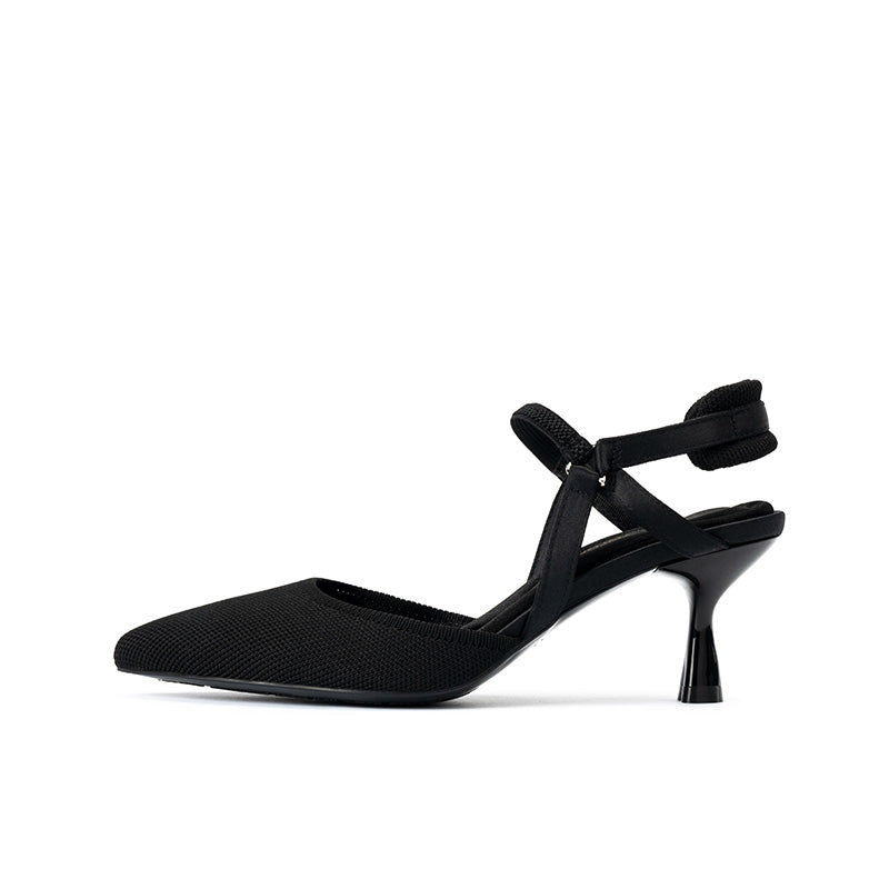 Pointed Toe Slingback Strap Kitten Heels