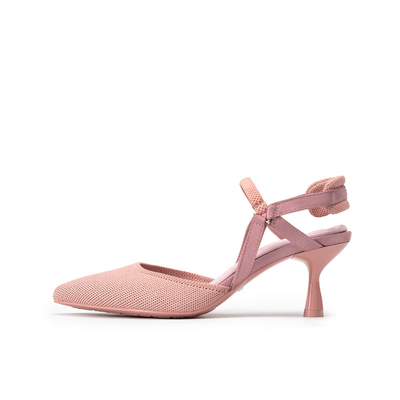 Pointed Toe Slingback Strap Kitten Heels