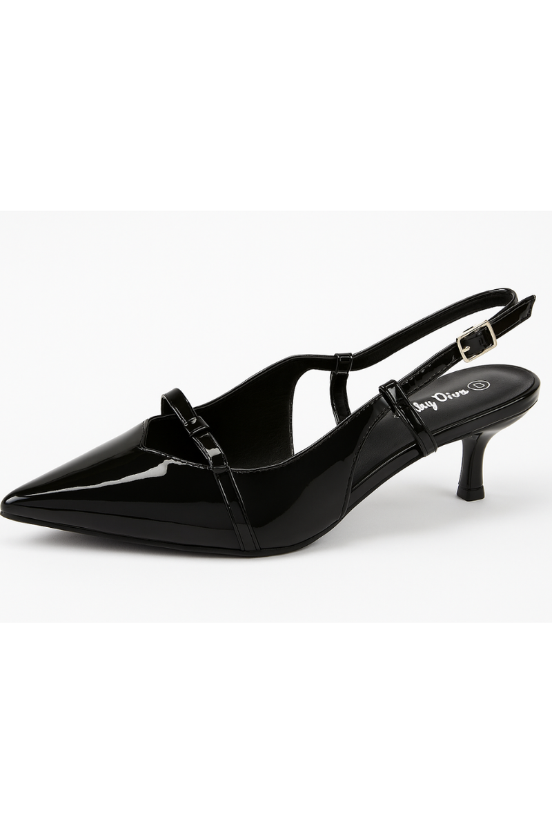 Sling back kitty heel