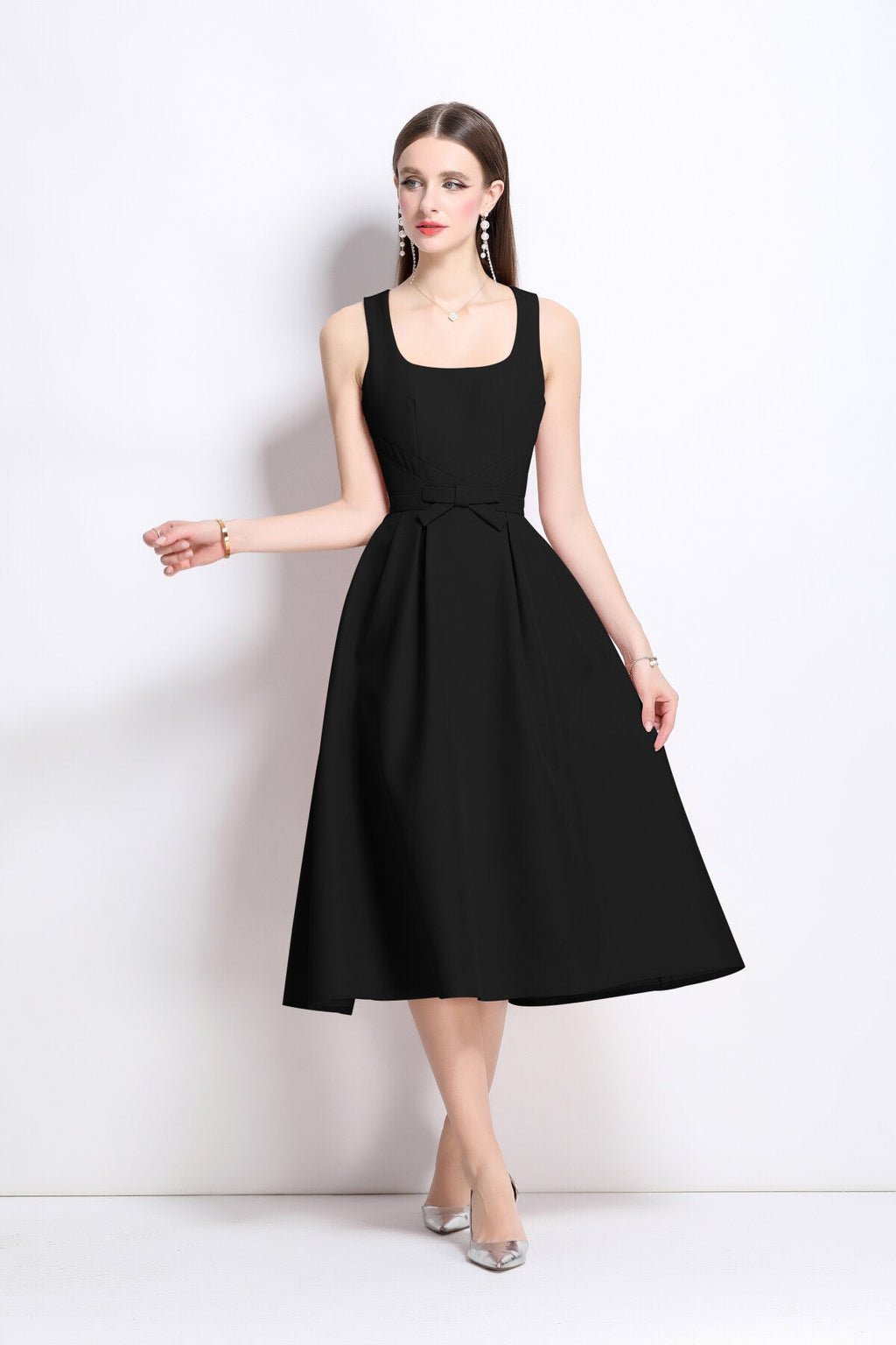 American Classic Slim Fit Waist Cinching Midi Dress