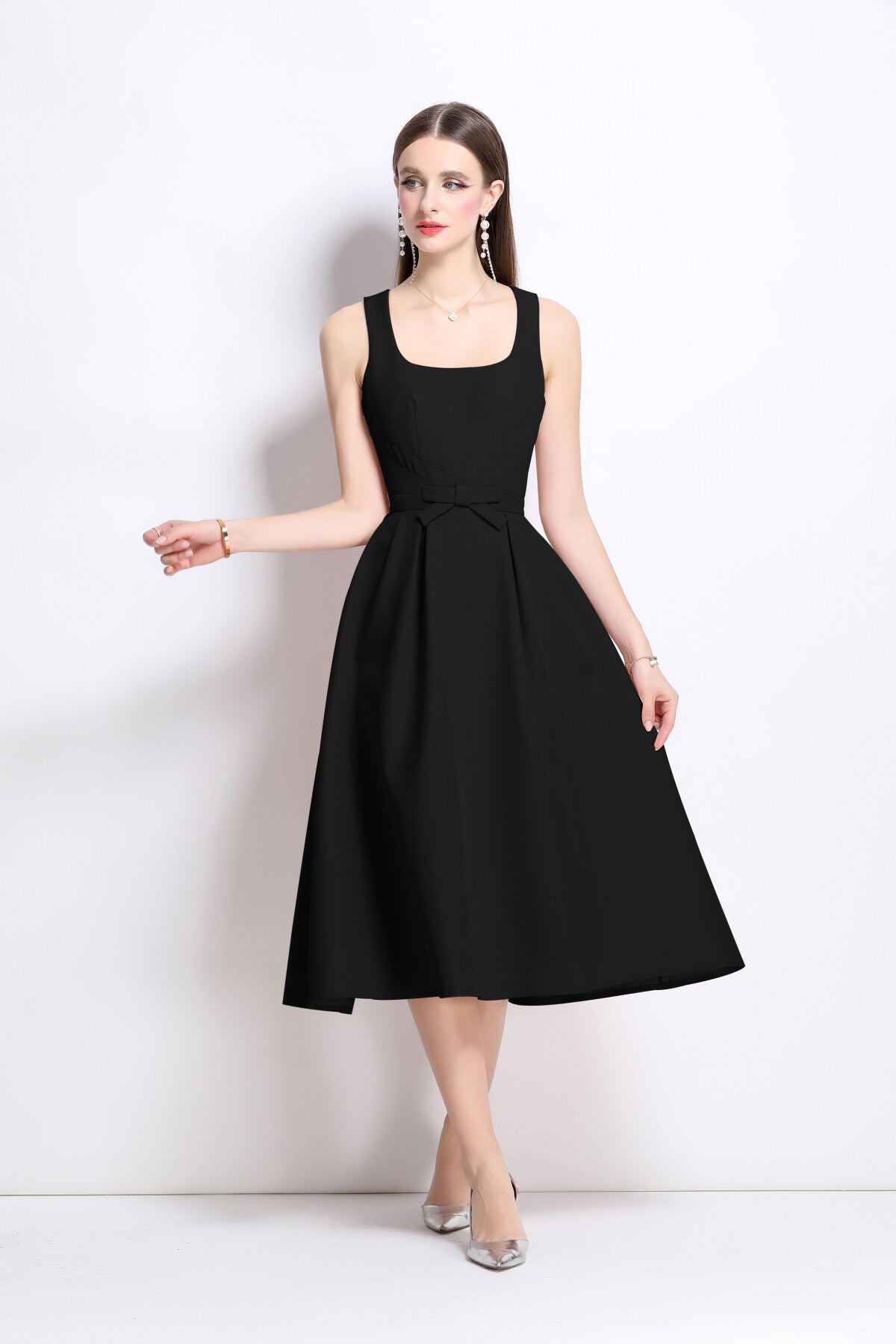 American Classic Slim Fit Waist Cinching Midi Dress