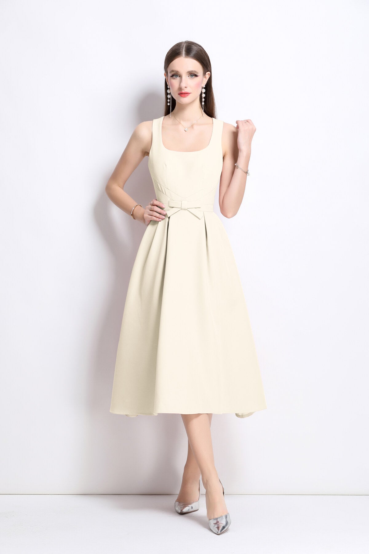 American Classic Slim Fit Waist Cinching Midi Dress
