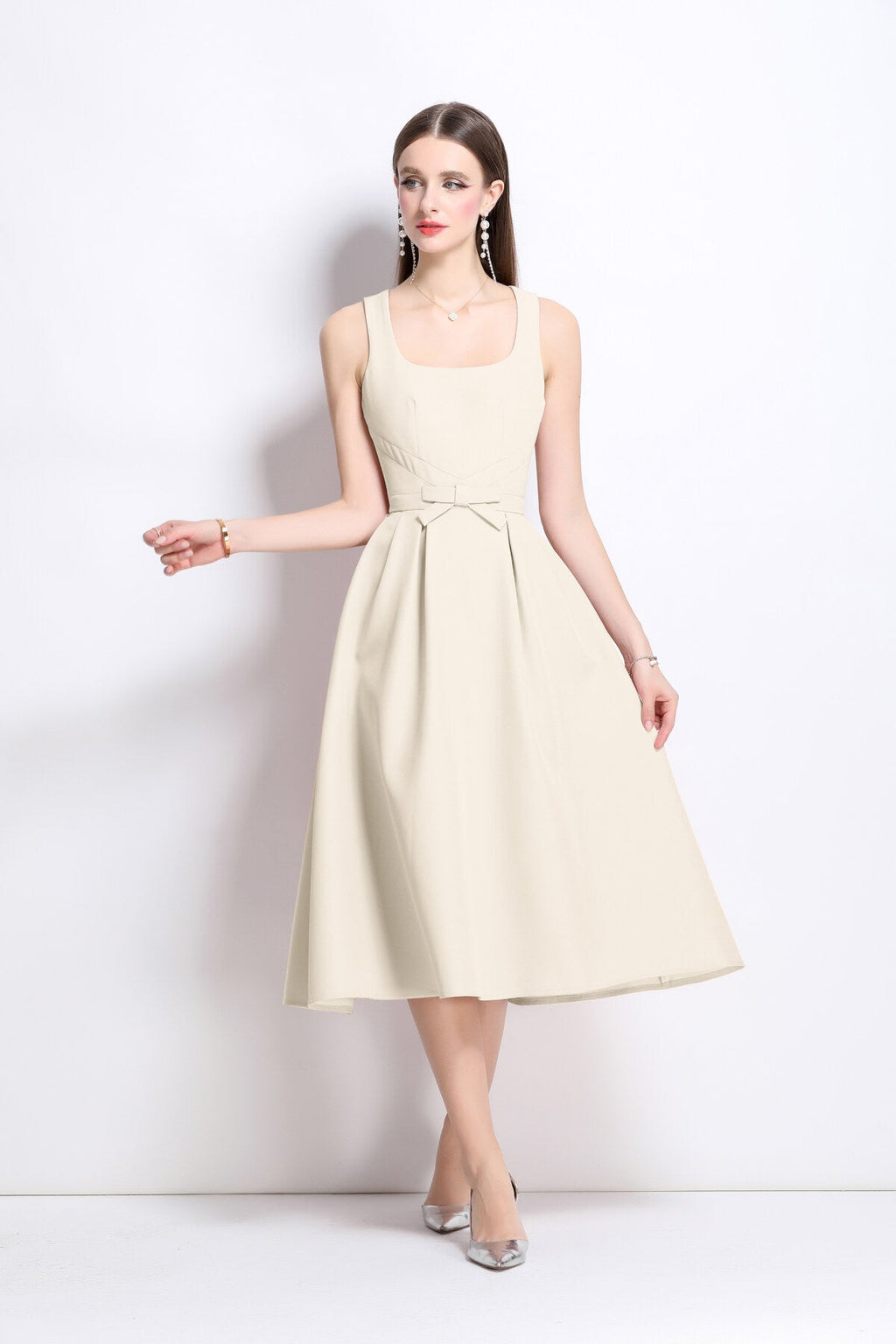 American Classic Slim Fit Waist Cinching Midi Dress