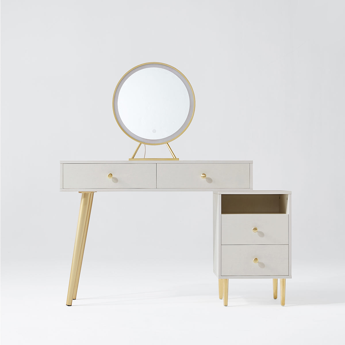 Luxury Dressing Table with Ivory Stool Set
