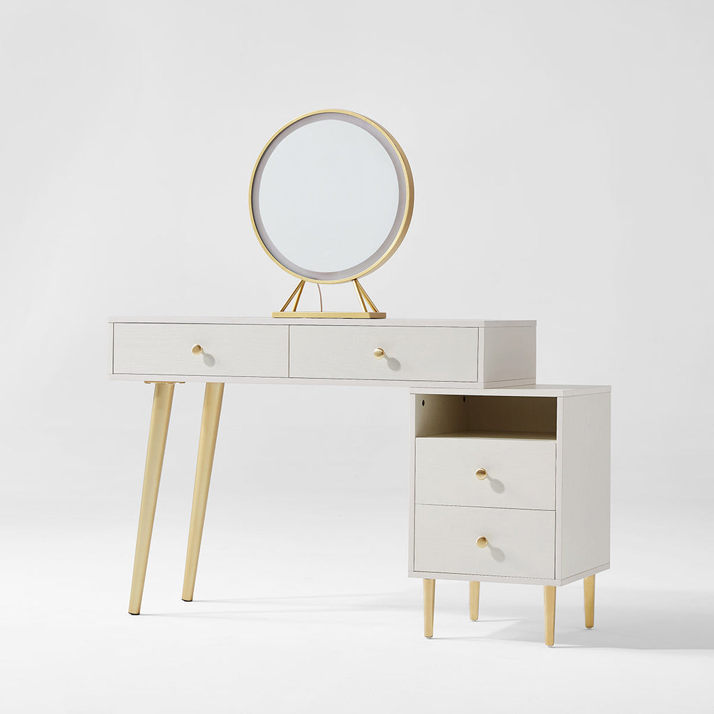 Luxury Dressing Table with Ivory Stool Set