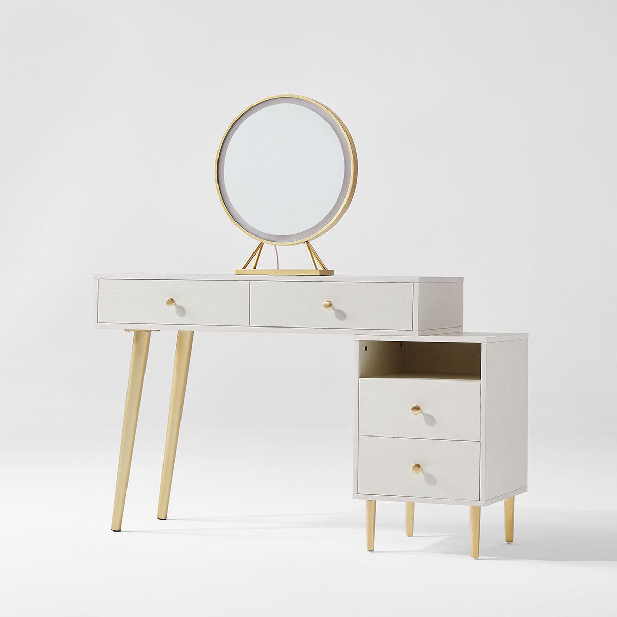 Luxury Dressing Table with Ivory Stool Set